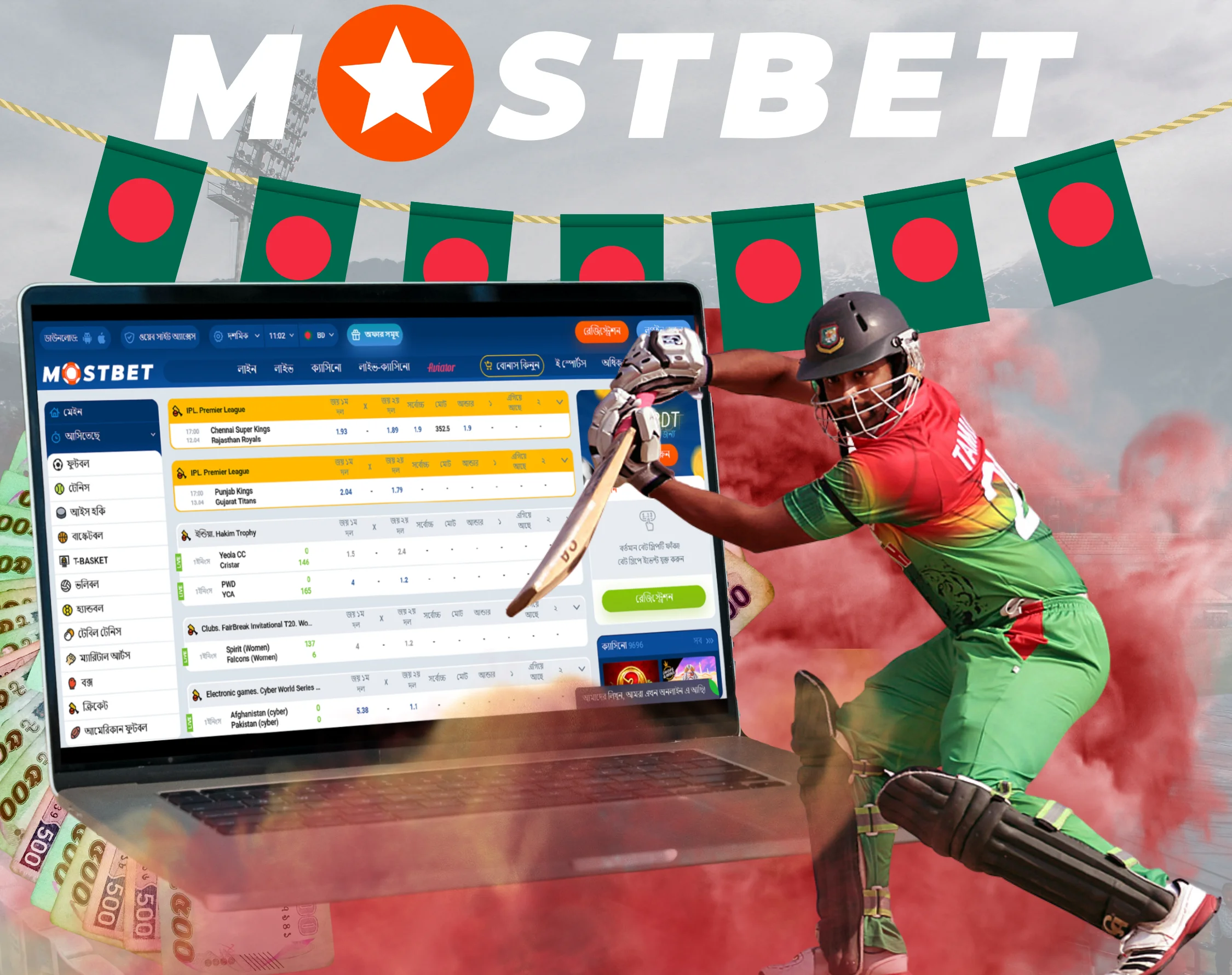 Cricket betting at Mostbet in Bangladesh